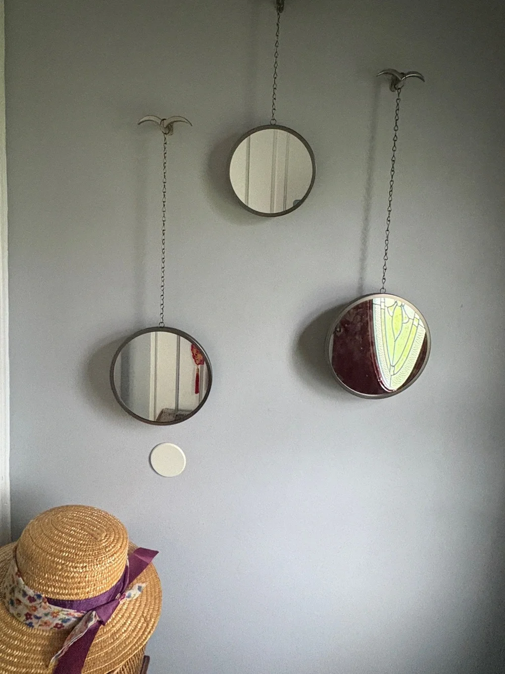 Umbra Dima Round Hanging Wall Mirrors in Bronze Frame - Set of 3